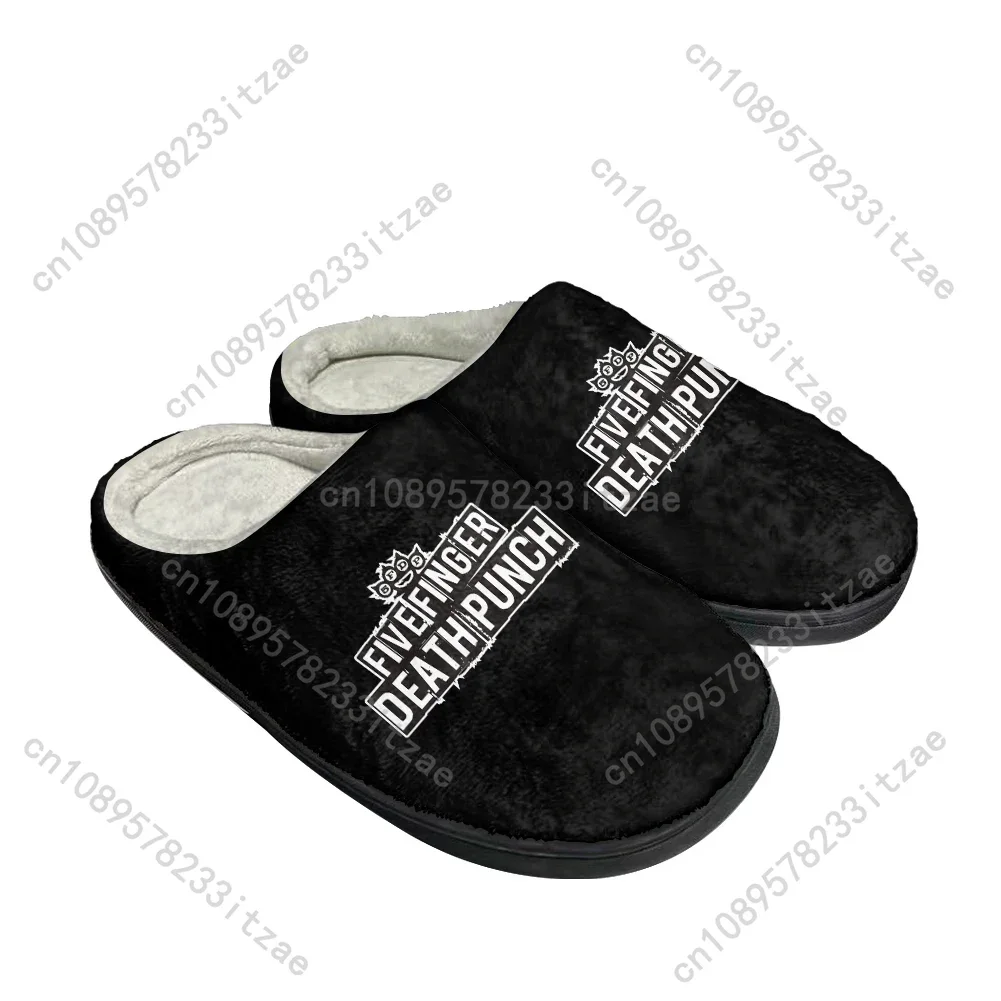 Hot Five Finger Death Punch Cotton Custom Slippers Mens Womens Teenager Plush Casual Keep Warm Shoes Thermal Comfortable Slipper