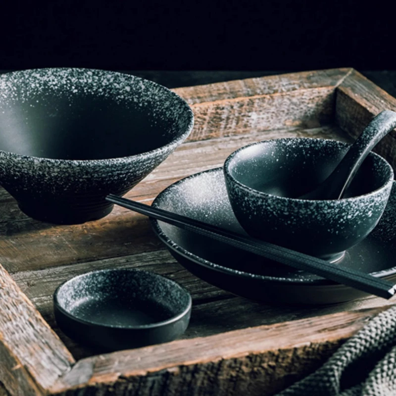 

Japanese tableware, tableware set, family single food set, commercial bamboo hat ramen