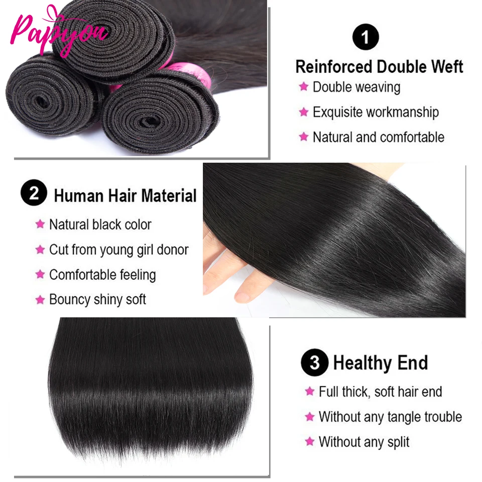 Bone Straight Human Hair Bundles With Closure 5x5 Lace Closures With Bundles Brazilian Hair Weave Bundles With Closure Remy Hair