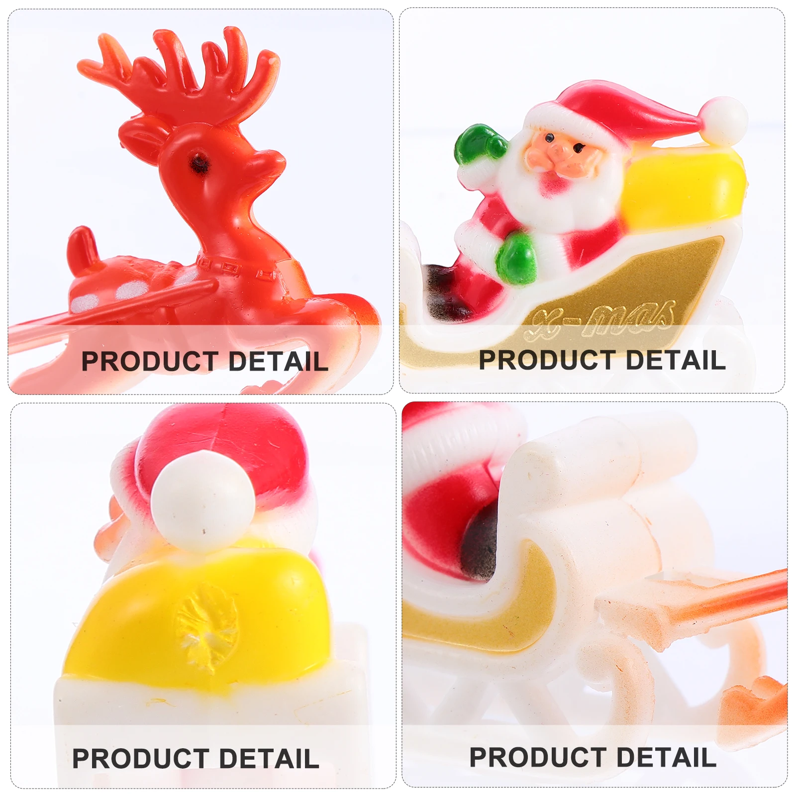 

5 Pcs Christmas Cake Topper Decorations Insert Ornament Toppers Birthday Statue