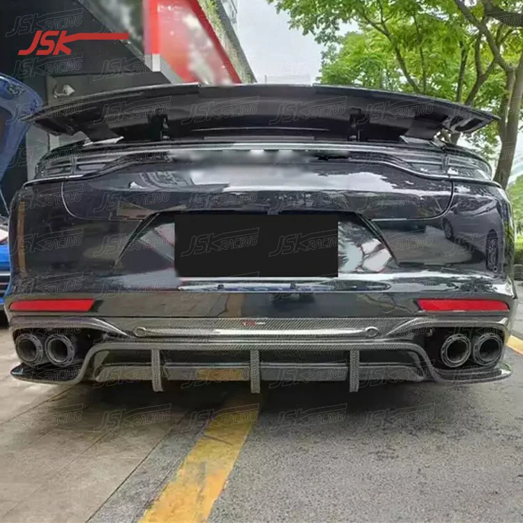 Rear Bumper Lip TA KD Style Carbon Fiber Rear Diffuser for 2017-2019 Porsche Panamera 971 Car Parts Modified Upgraded