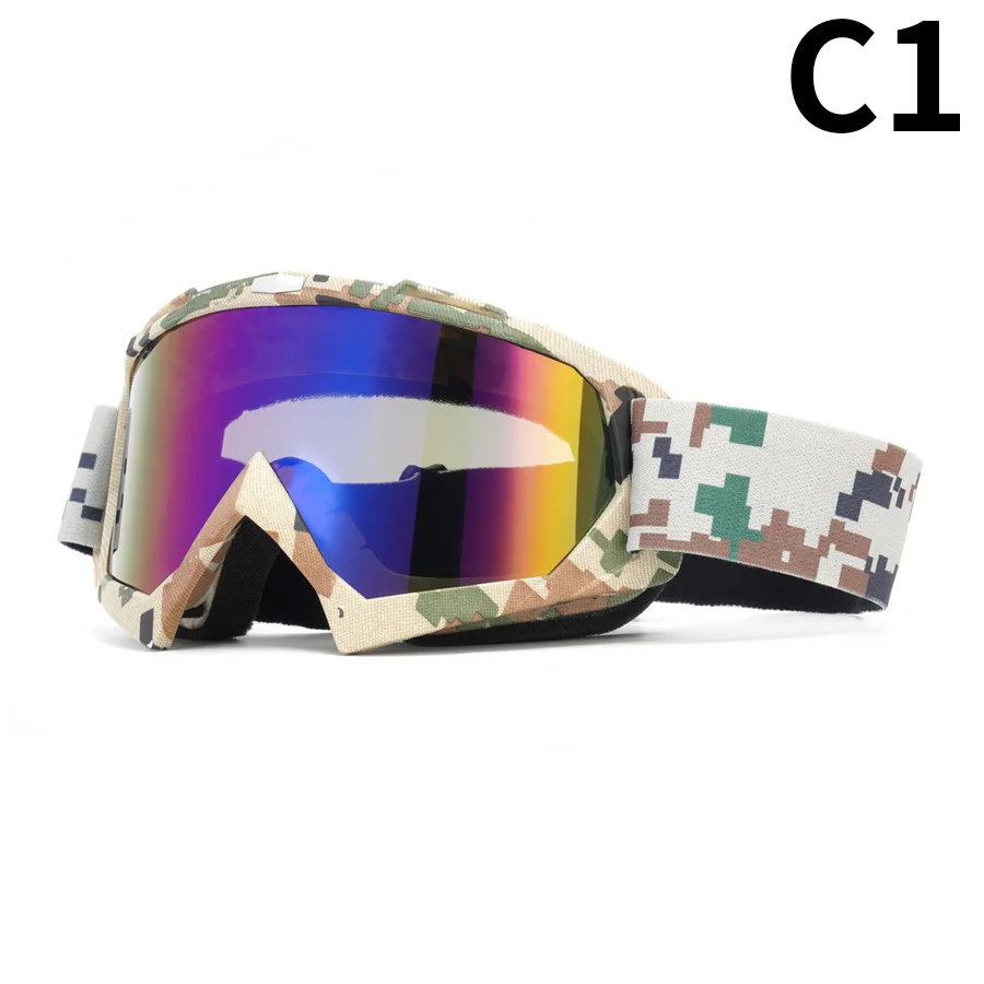 Unisex Water Transfer Printing Off-Road Motorcycle Goggles, Outdoor Riding Windproof Goggles, Multifunctional Ski Sports Glasses 6