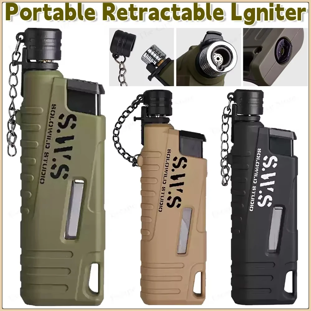 Portable Retractable Igniter Windproof Outdoor Barbecue Gas Lighter Waterproof Outdoor Electronic IGniter for Kitchen Cooking