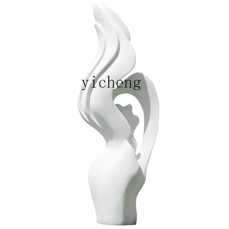 L7-15 living room entrance white flower ornament home accessories hotel abstract art fiberglass gift
