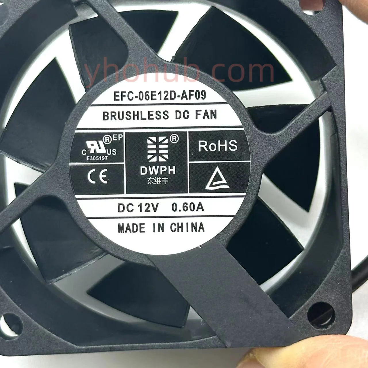 Dwph EFC-06E12D-AF09 dc 12v 0,60 a 60x60x25mm 3-Draht-Server-Lüfter