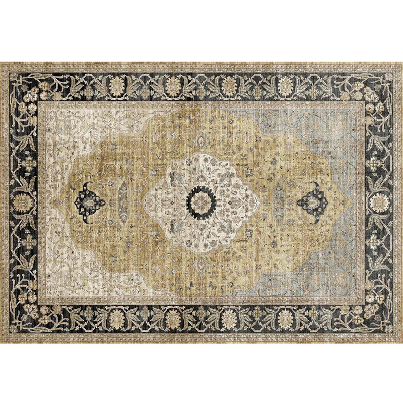 Vintage Persian Living Room Carpet American Style Sofa Coffee Table Mat Chenille Ethnic Retro Area Rug for Bedroom Home Study