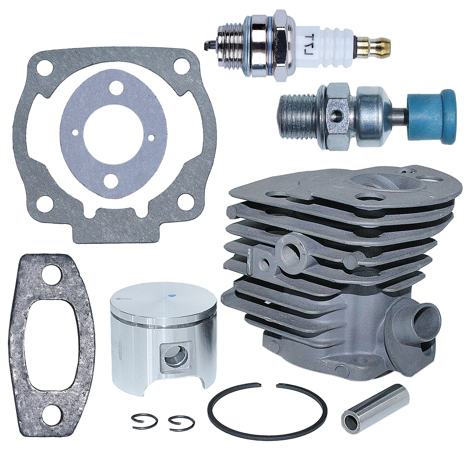 Junta de pistón de cilindro de 46mm para motosierra Husqvarna 55 51, válvula de descompresión, bujía, 503609171
