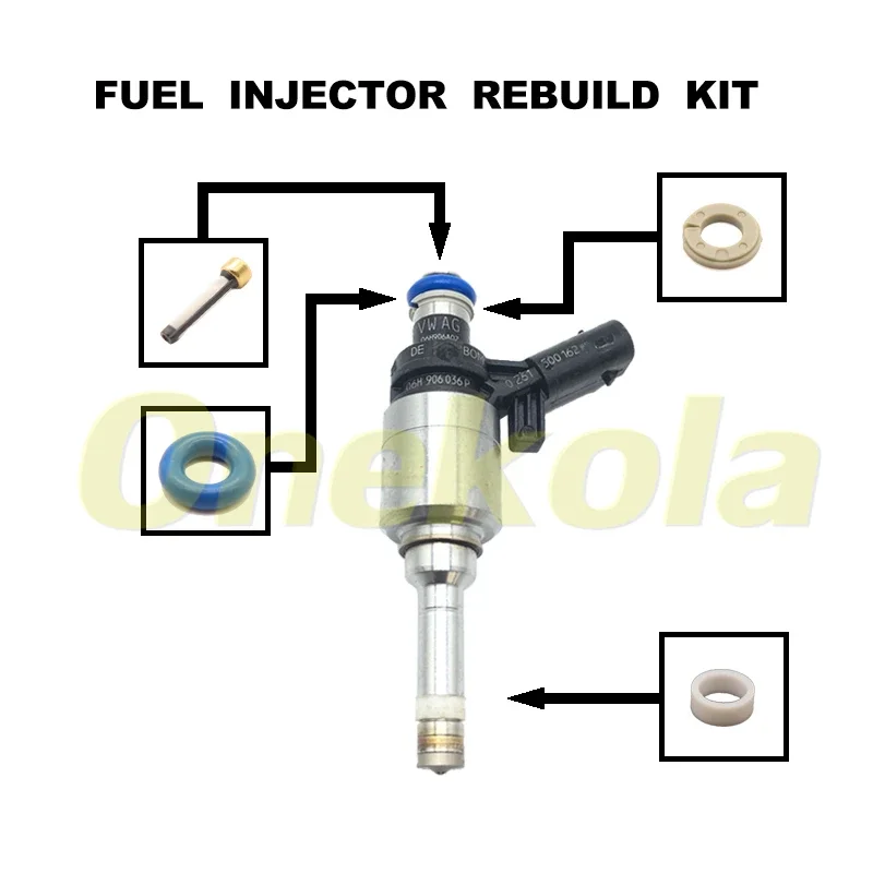 Fuel Injector Service Repair Kit Filters Orings Seals Grommets for Audi A4 VW Jetta Golf Passat 2.0T TSI 06H906036P 0261500076