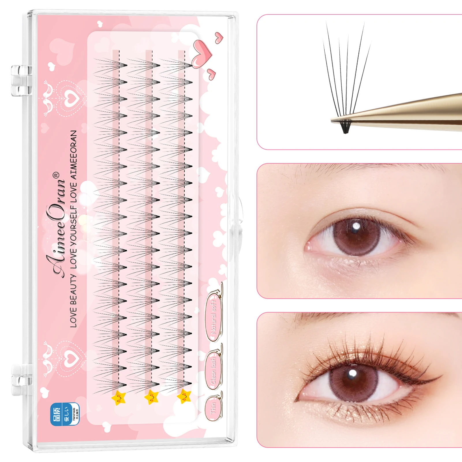 6 Rows cluster lashes extension natural long Grafting False Eyelashes Light Soft 3D Effect Lash for Women Girls Makeup DIY