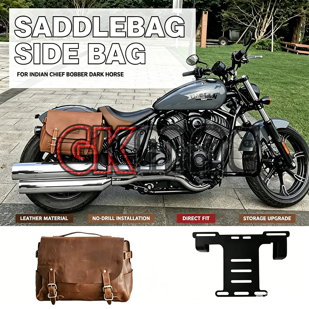 For Indian Chief Bobber Dark Horse Motorcycle Side Bag Saddlebag Side Rack Rear Luggage Storage Left Right Side Support Frame