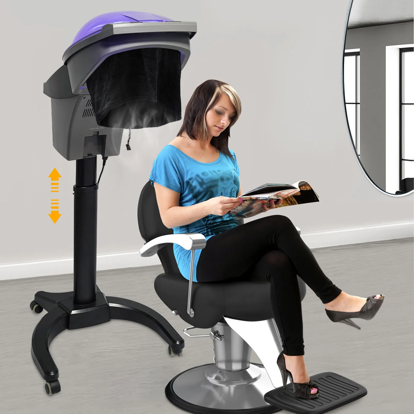 

Professional Ultrasonic Ozone Hair Steamer with Micro Mist for Beauty Salon, 700W Multifunctional Adjustable Hair Dyeing Machine