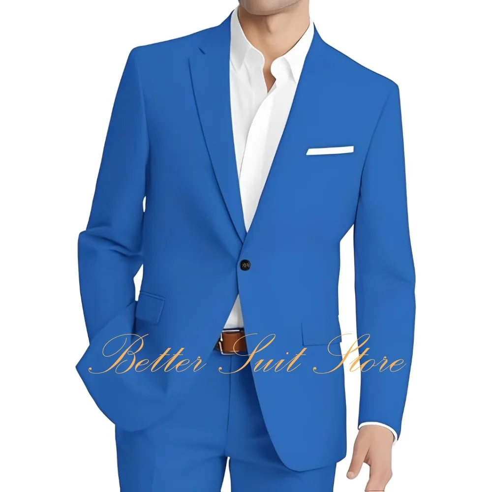 

Formal Business Men's Suits Regular Fit 2 Piece Suits for Men Wedding Prom Tuxedo Slim Fit Blazer Jacket Pants Suit Set