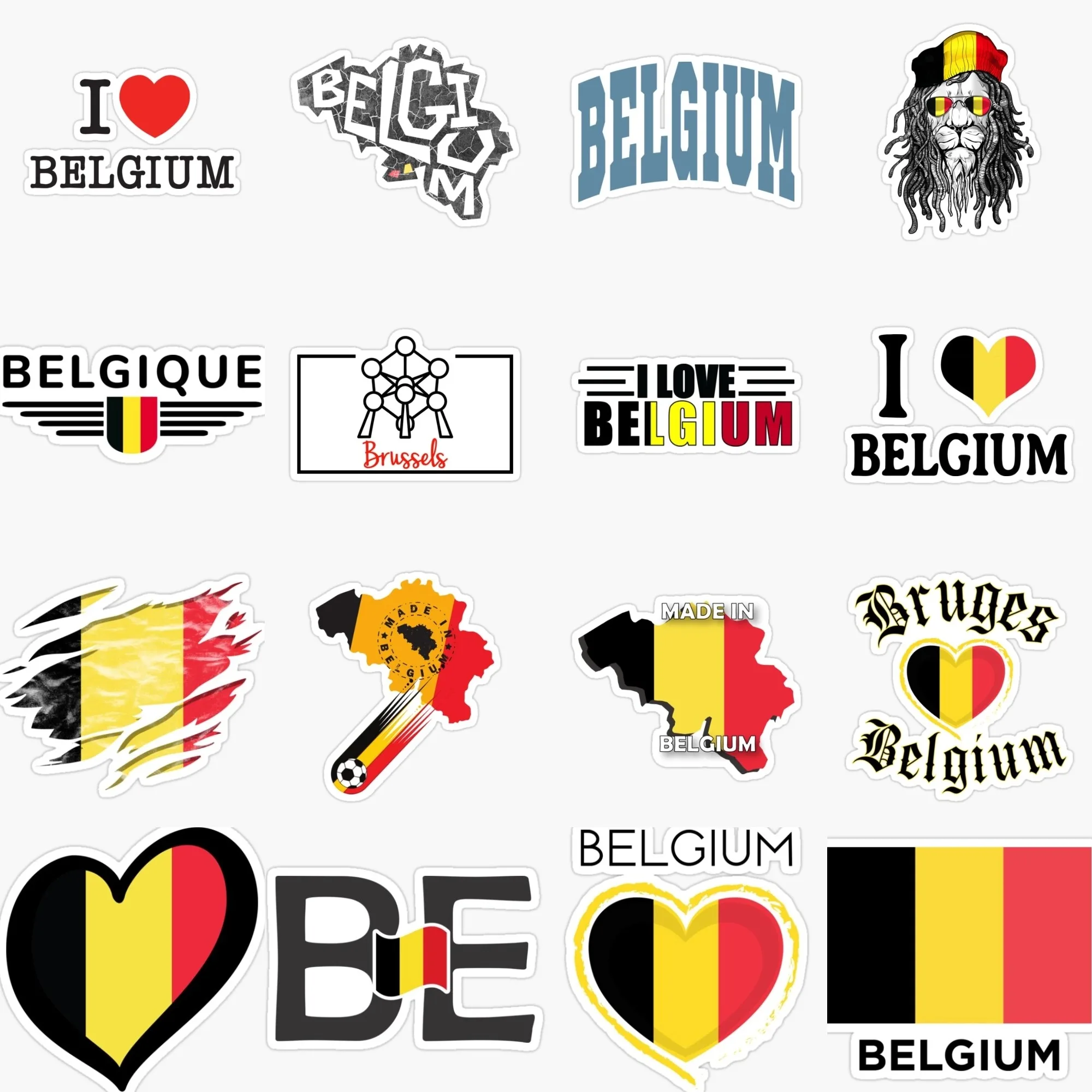 

Belgium Flag Map Creative PVC Waterproof Sticker for Decorate Car Truck Motorcycle Van Fridge Wall Racing Decal Accessories