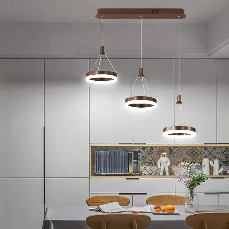 Light Luxury Gold Three Headed Restaurant Pendant Light Modern Living Room Home Decoration LED Pendant Light Indoor Lighting