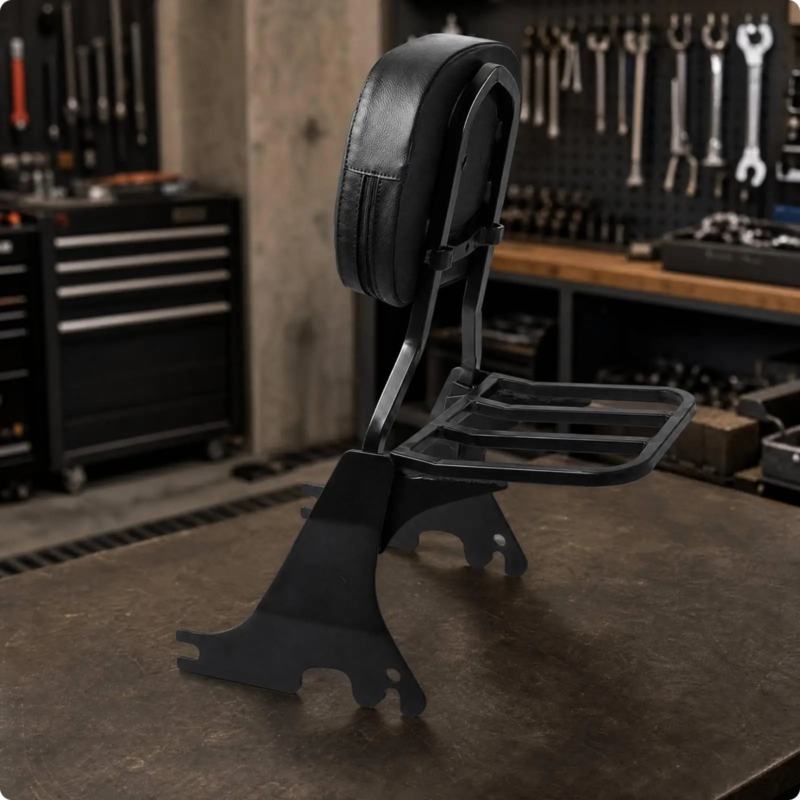 Motorcycle Touring Luggage Rack with Padded Backrest for Street XL883 1200 48 72 2004-2022 Heavy Duty Support
