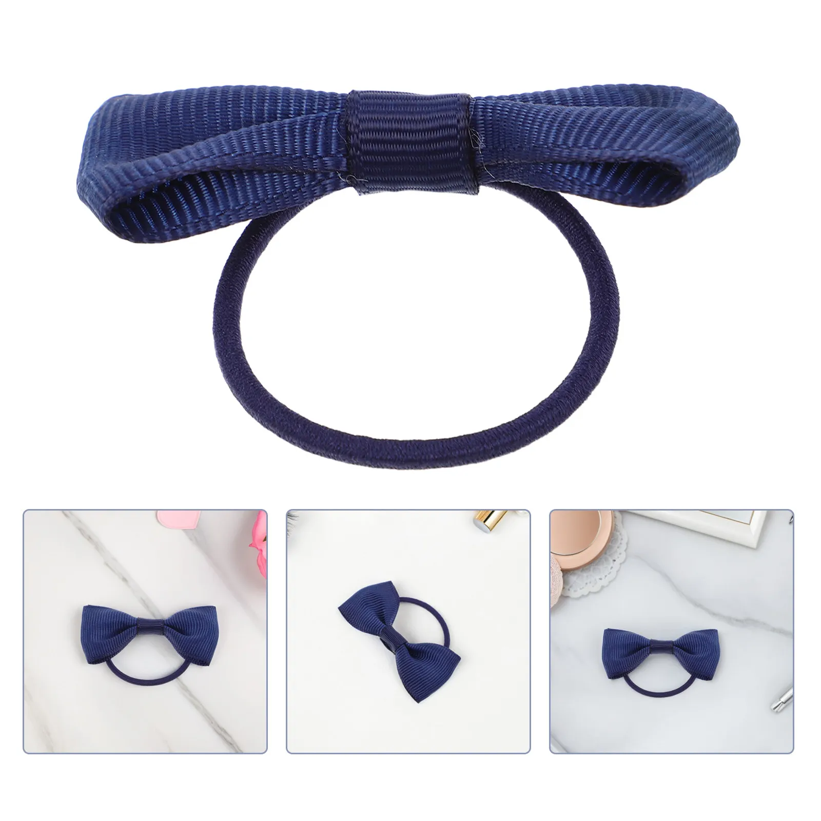 

50Pcs Bowknot Hair Ties Baby Elastic Bands No Damage Soft Stretchy Ponytail Holders Toddler Girls Decorative Hair Accessories
