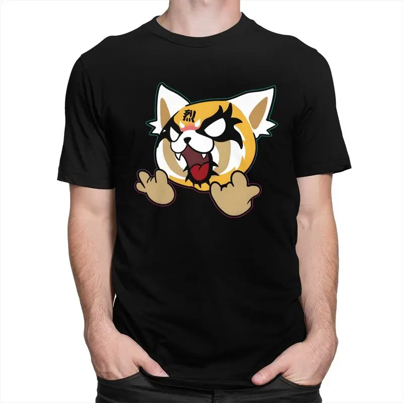 مخصص العدوانية Retsuko التي شيرت للرجال قصيرة الأكمام طباعة تي شيرت كول قميص الانمي فضفاضة تناسب لينة القطن المحملة القمم هدية فكرة #2