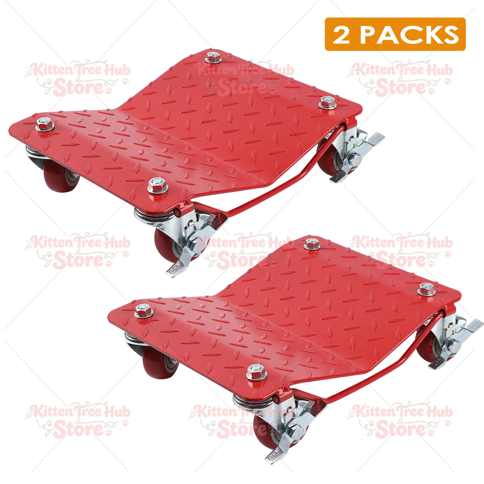Car Tire Wheel Trolley Dollies 2/4PCS 1500lb Each Weight Capacity Vehicle Skate Moving Tire with 4 Casters Auto Re