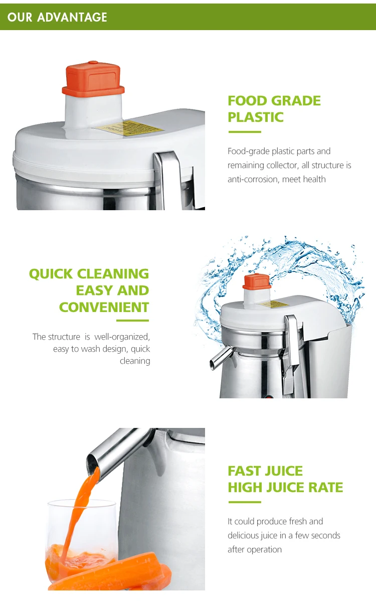 عصارة فواكه كهربائية تجارية، سعر الجملة، معدات المطبخ، سعة 2.5 لتر، شفرة بلاستيكية من الفولاذ المقاوم للصدأ للفنادق