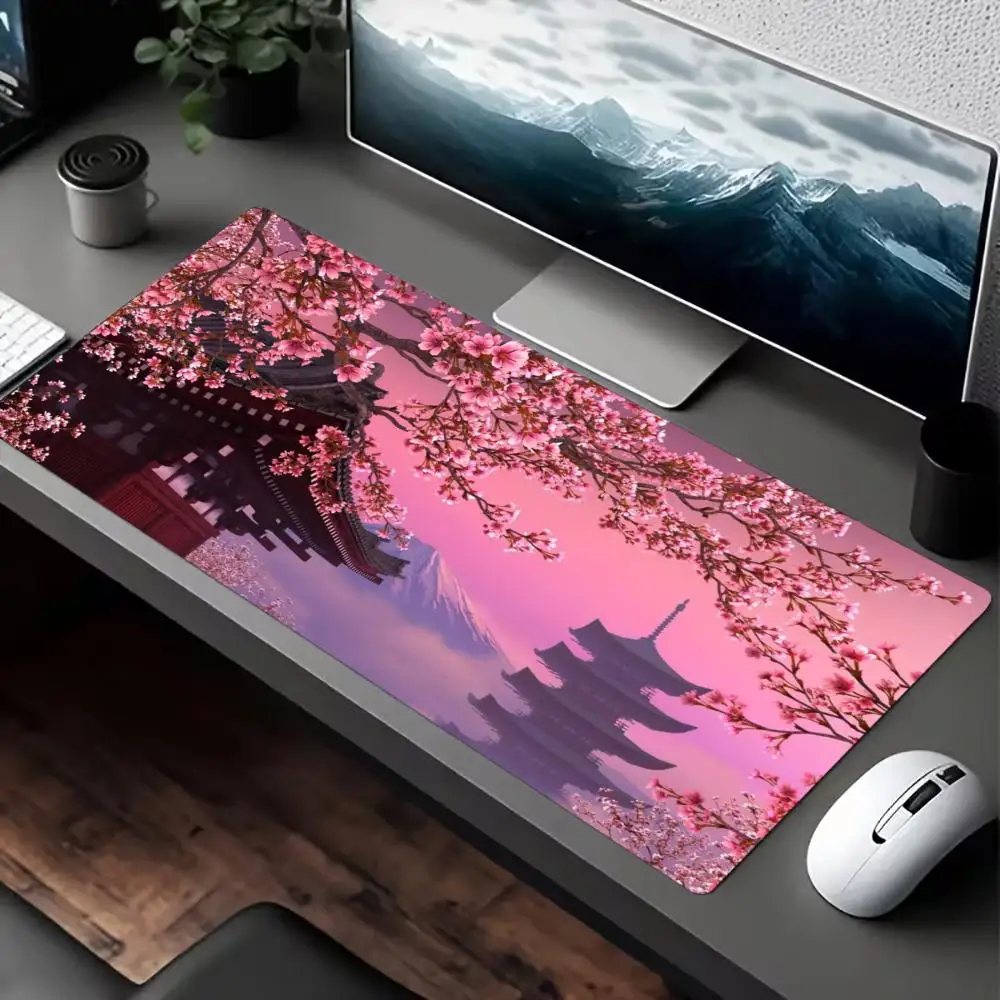 Scenery Japan large mouse pad desk pad rubber anti-slip edge locking office mat pc accessories gaming mats Computer Desks pad