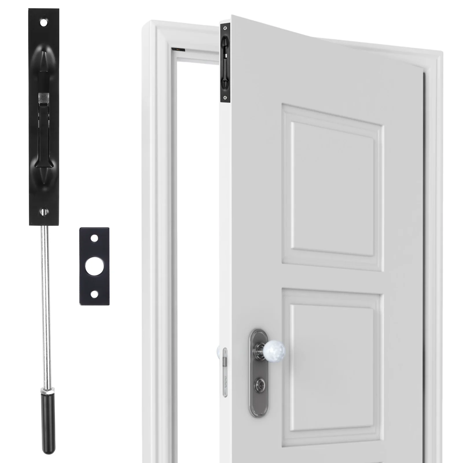 

10Pcs Stainless Steel Concealed Bolt with Rod Female Door Conceal Latch 10In for Composite Doors/Wood Doors/Double Doors