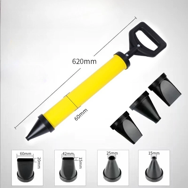 Grout Mortar Sprayer Applicator Syringe with 4 Replaceable Nozzles Pavement Paving Joint Filling Construction Hand Tool
