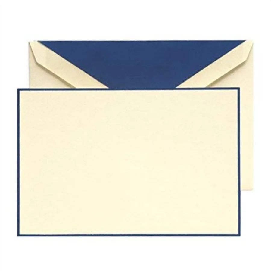 

Regent Blue Hand Bordered Ecruwhite Correspondence Cards CC3131