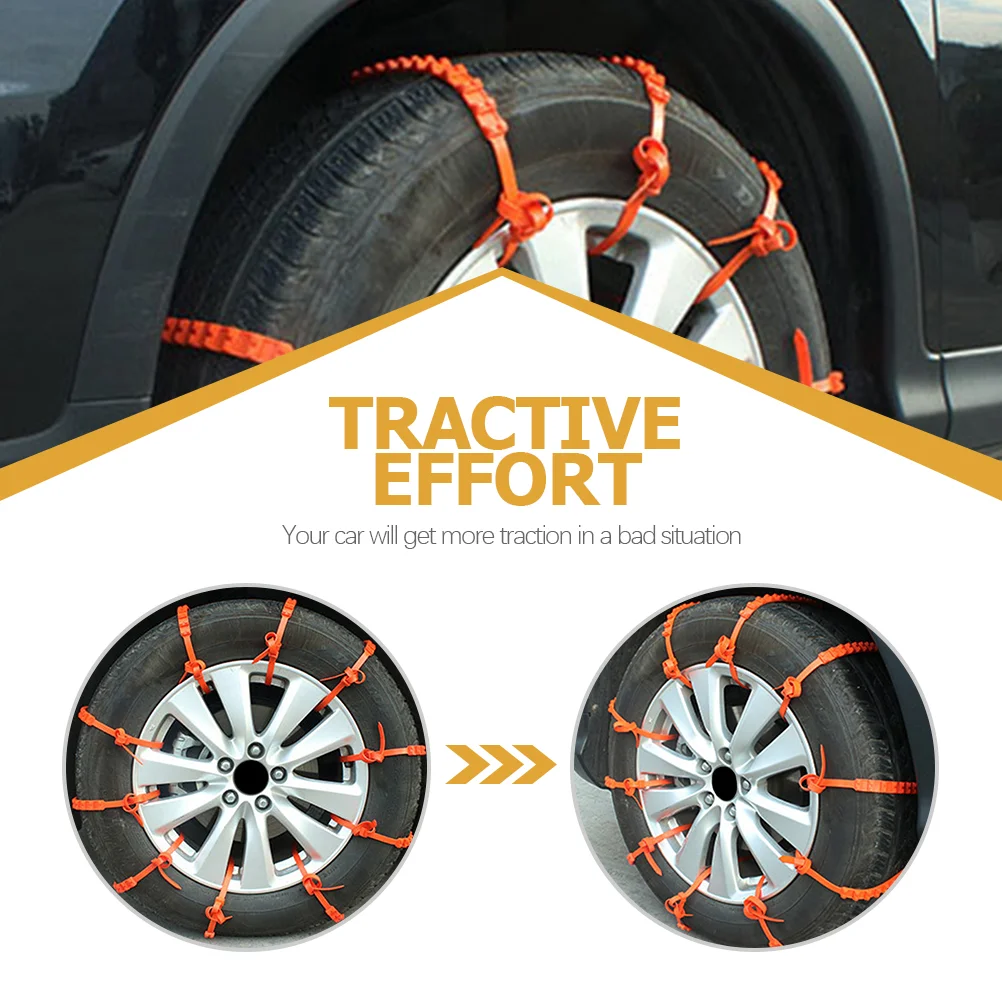 Set of 4 Dedicated Car Snow Chains Zip Tire Plastic Pickup Trucks Cable Passenger