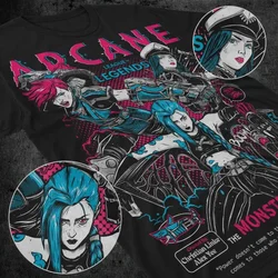 Jinx Arcane T-Shirt Japanese Anime Cartoon Graphic T-Shirt
