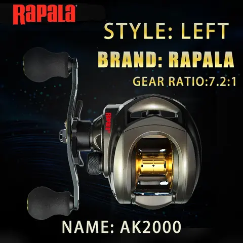 Rapala AK2000 베이트 캐스팅 릴 – 최대 드래그 8.0KG, 12 베어링, 7.2:1 기어비