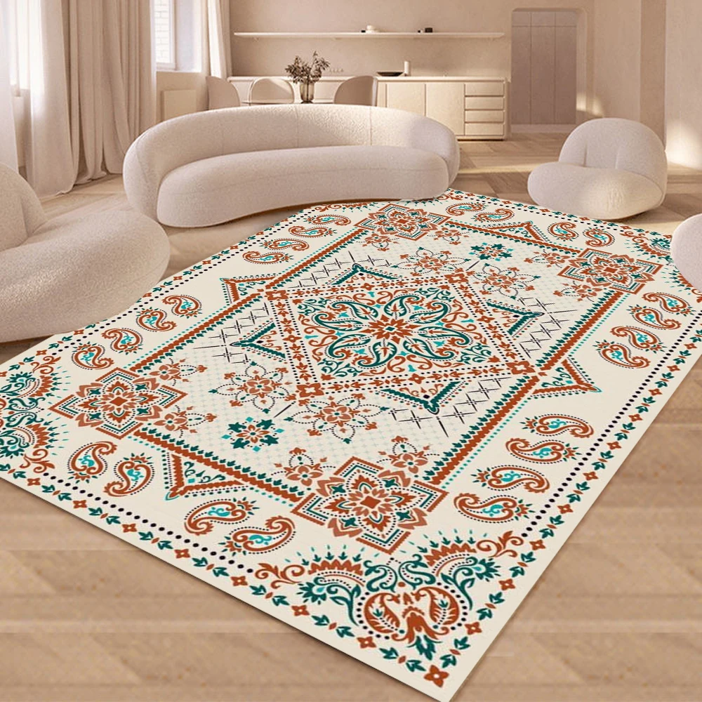 

Nordic & Moroccan Boho Rug – Rural American Style, Dirt-Resistant Carpet for Bedroom, Living Room, National-Inspired Home Decor