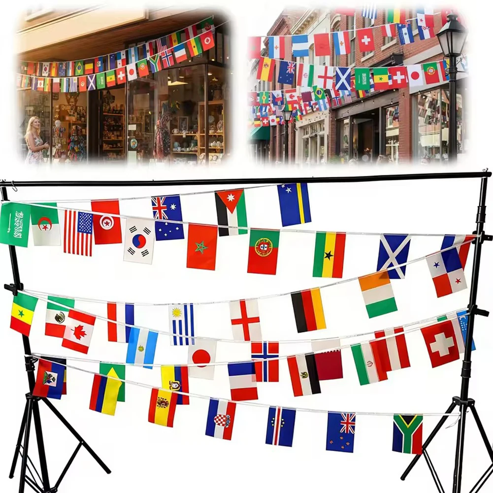 Banderines para banderas de la Copa Mundial de la FIFA 2026, banderines de bandera de 48 países de tamaño Extra grande para Bar, fanáticos de fiestas, Club deportivo, decoracin de pared para el hogar