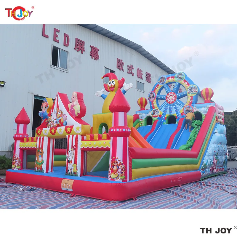 Tobogán inflable con temática del mundo submarino, castillo hinchable de circo comercial, Carnaval, patio de juegos divertido