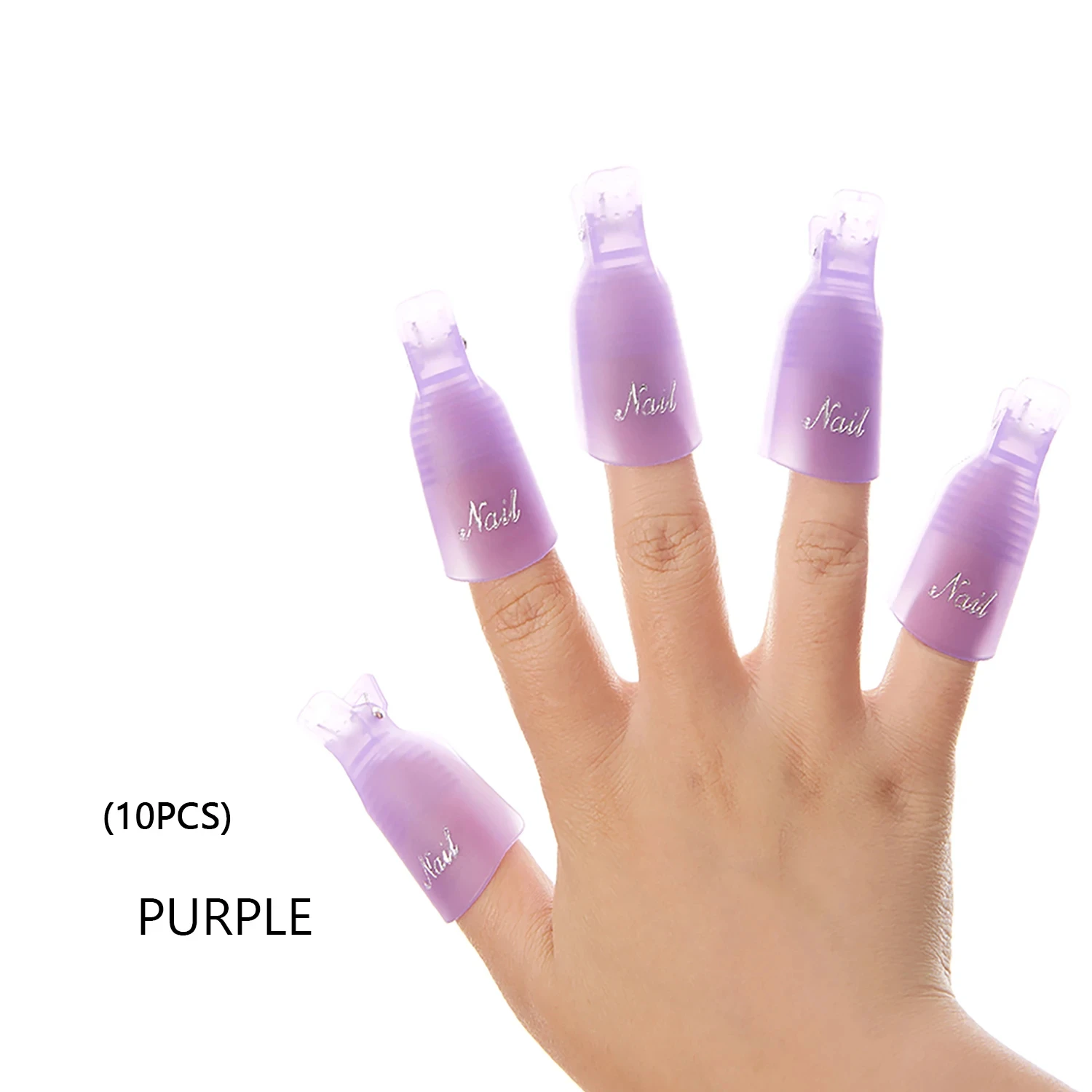 10 pçs/saco colorido acrílico manicure uv gel polonês embeber fora envoltório embeber fora boné clipes unhas limpeza ferramentas da arte do prego