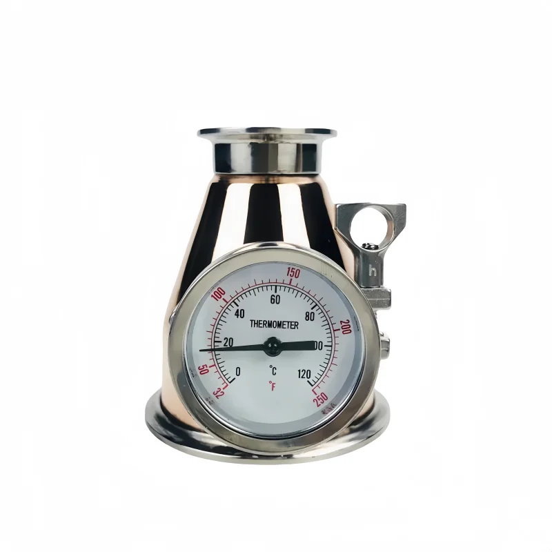4inchX2inch/3inchX2inch Tri Clamp Copper Reducer With (19mm)OD50.5mm Thermometer Connecter For  Homebrewing Distillation