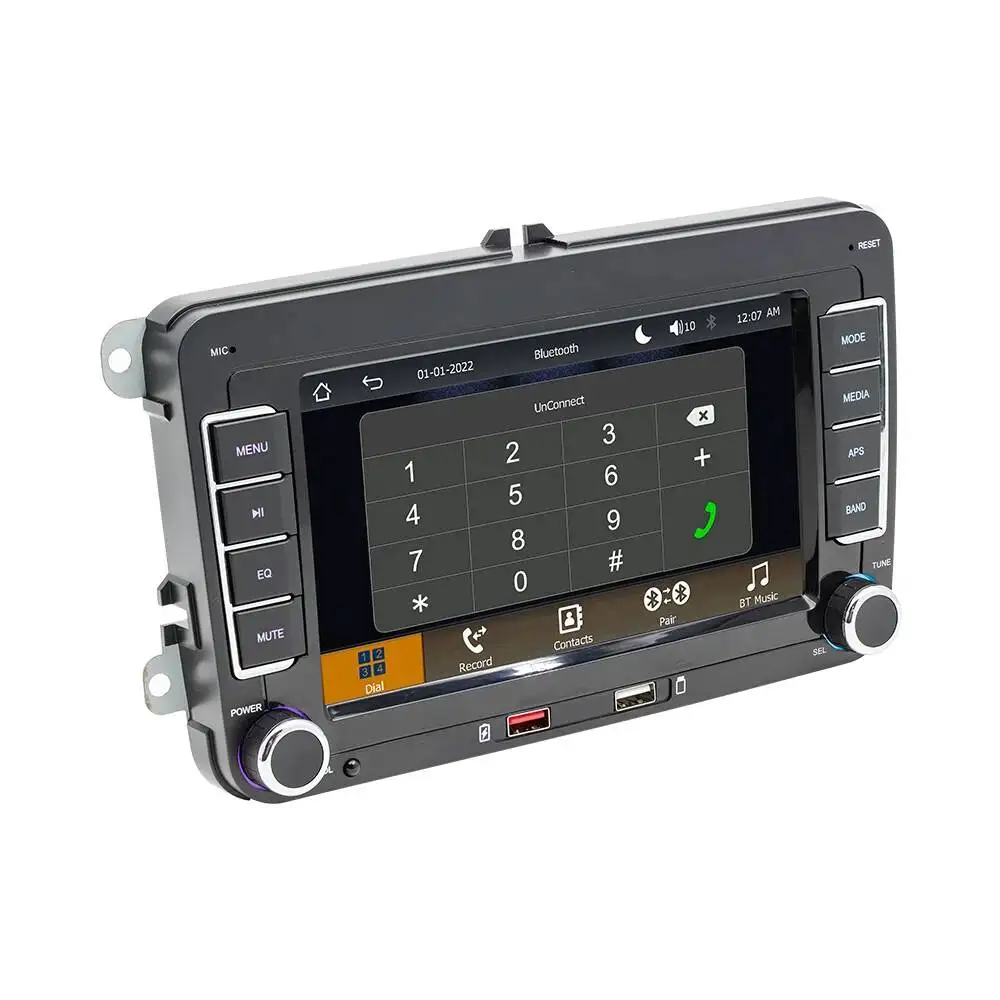 Picture 3: 7 Inch 2 Din Touch Screen Car Radio for Volkswagen Wireless CarPlay Android Auto RDS MP5 Video Multimedia Stereo Player