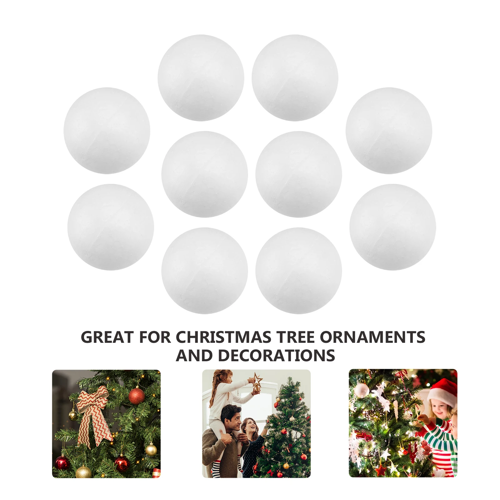

10pcs Polystyrene Decoration Sphere Foam Balls 7cm Soft for Christmas Ornaments Craft Activities Molecular Model Making