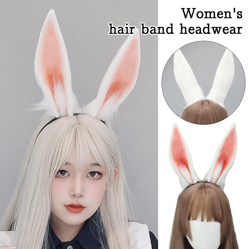 Handgemaakte Dierenoor Haarband Harige Nepbont Konijnenoren Hoofdband Bunny Oor Hoofddeksel Paasfeest Lolita Anime Cosplay Props