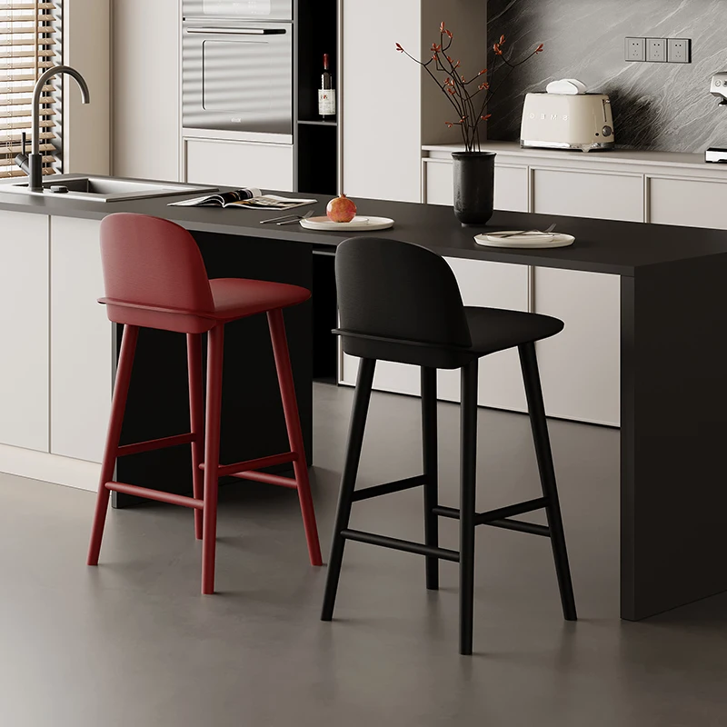

Nordic solid wood bar, chair stool bar designer creative simple cafe high stool milk tea shop personalized island chair