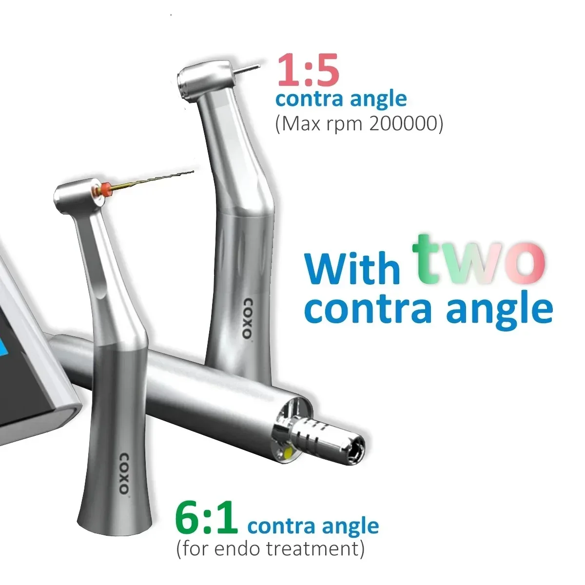 COXO C-Puma Master Motor Built-In Endo Feature, 2 In 1 Design, Brushless Motor, LED Lamp Internal Waterway Spray1:5 contra angle