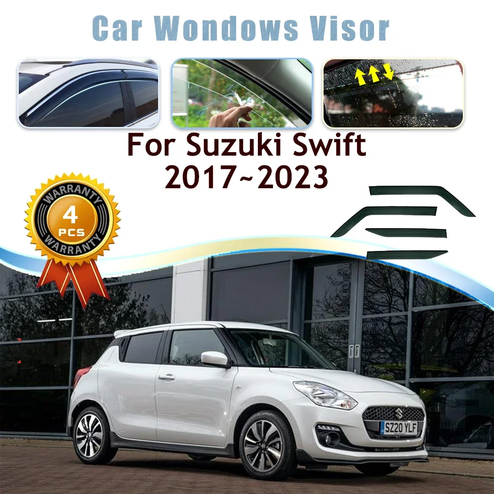 Car Window Visors For Suzuki Swift A2L 2017~2023 Waterproof Rain Snow Guards Windshields Trims Deflector Covers Auto Accessories