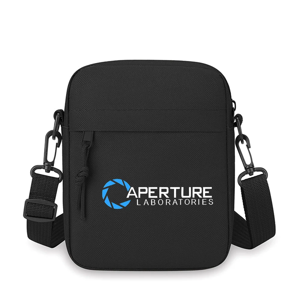 Aperture Labs blue circle Men Crossbody Bag Single Shoulder Women Cartoon Anime Film Printing Design Unisex