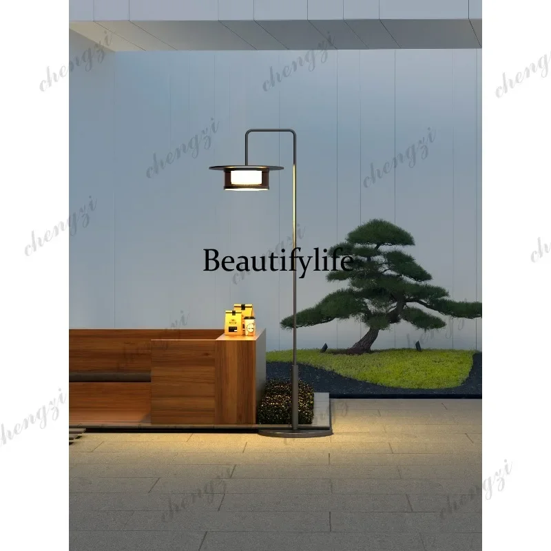 D1089 Modern Solar Outdoor Garden Light Community Villa Garden Leisure Area High Pole Floor Garden Landscape Light