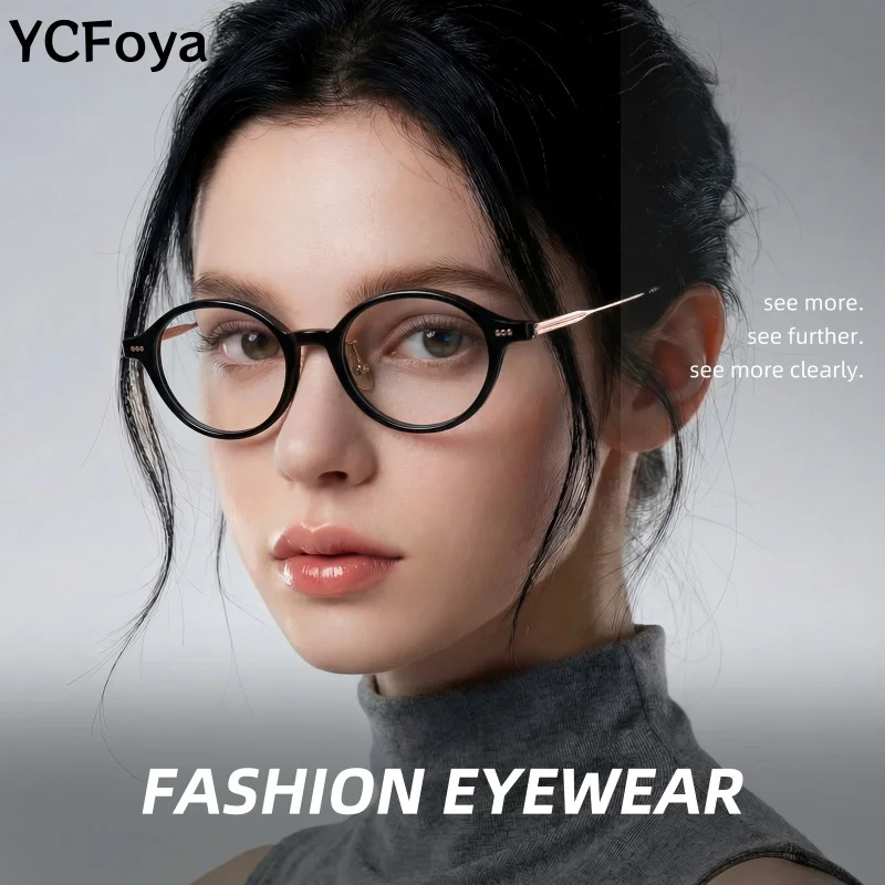 

YCFoyaFashion Ретро-оправа для очков круглой формы для женщин, высококачественная реплика классического стиля, модель M7376