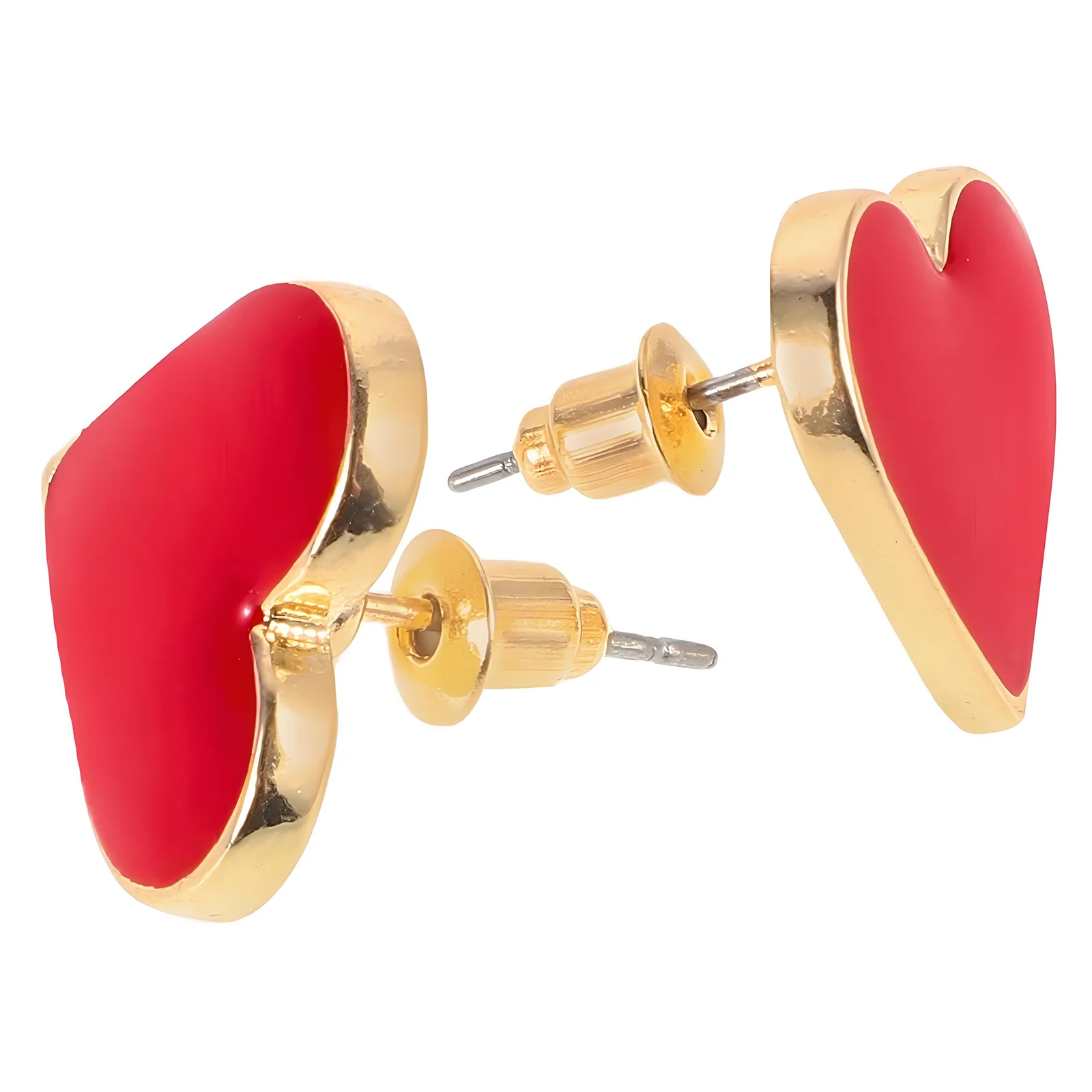 

Red Heart Shaped Earrings Studs Women Cute Fashion Alloy Dainty Trendy Lightweight Comfortable Romantic Confidence Everyday