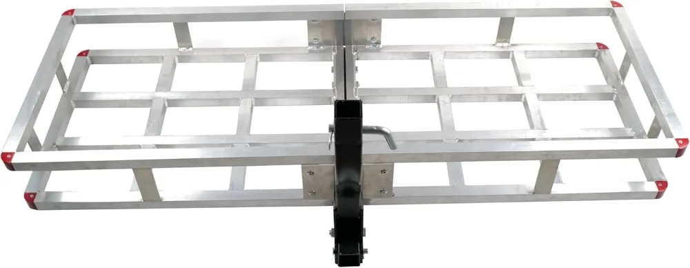 

Heavy Duty Folding Hitch Cargo Basket with Waterproof Bag, 60x20x7 Aluminum for SUV Truck