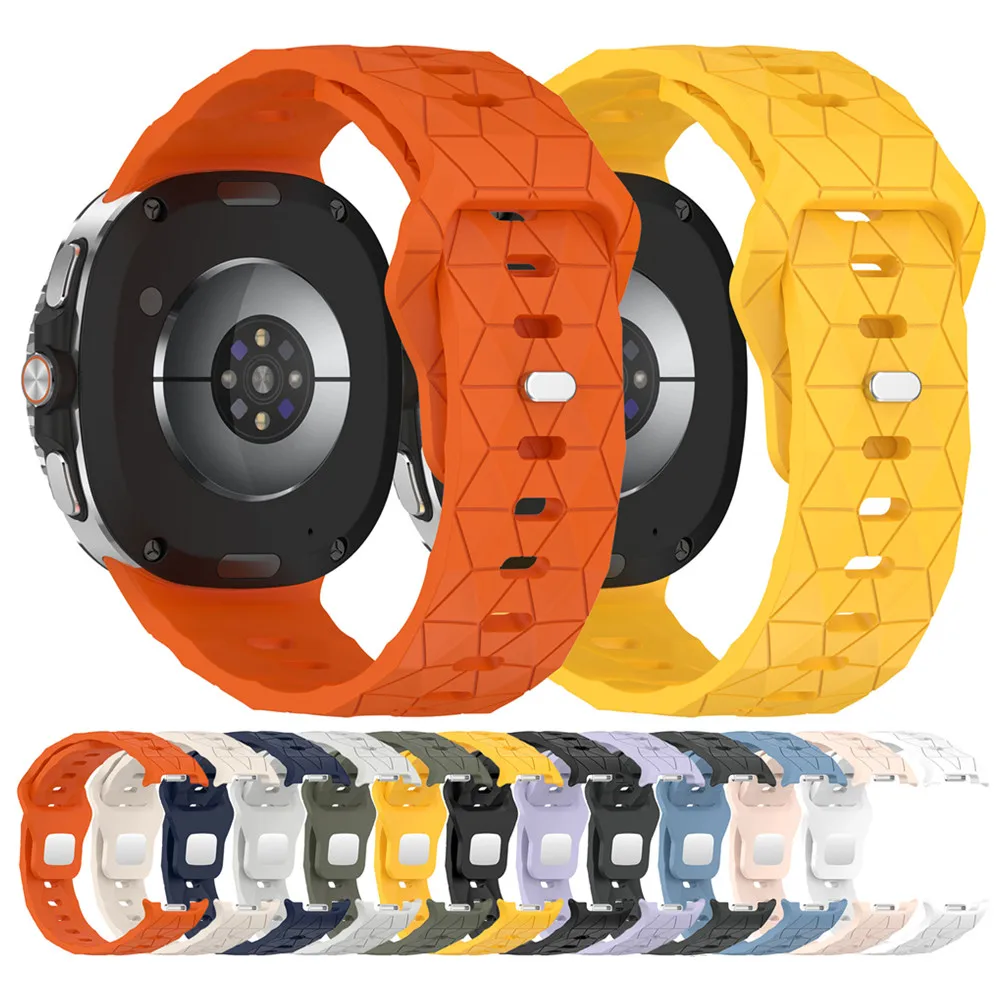 Football Pattern Silicone Strap For Samsung Galaxy Watch 8 / Watch 8 Classic 46mm Textured Sport Band Bracelet
