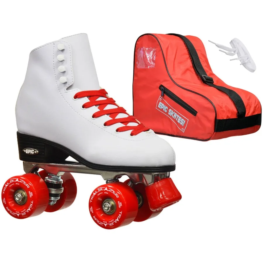 

Epic Classic White/Red Quad Roller Skates Package