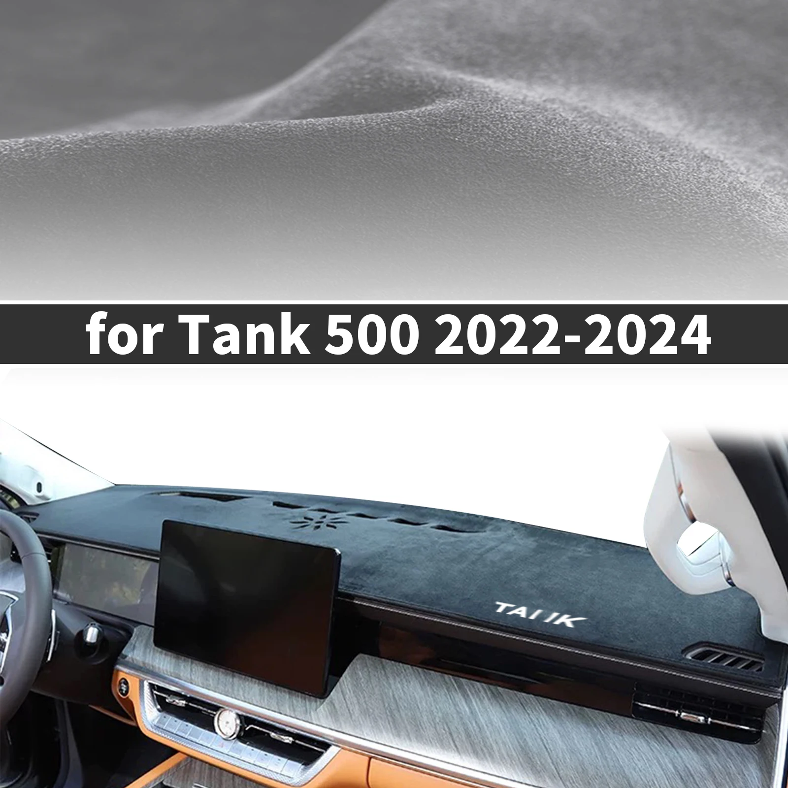 

fit for GWM Tank 500 2022 2023 2024 WIHTE LOGO Car Accessories Dashmat Dashboard Cover Pad Protective Carpet DashMat Sunshade