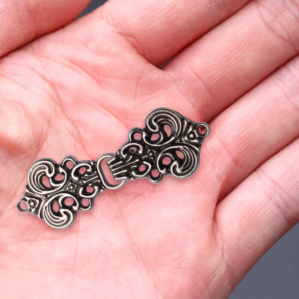 

Auspicious Vintage Cheongsam Buckle Silver Fasteners Clothing Accessories Durable Alloy Retro Style Long Lasting